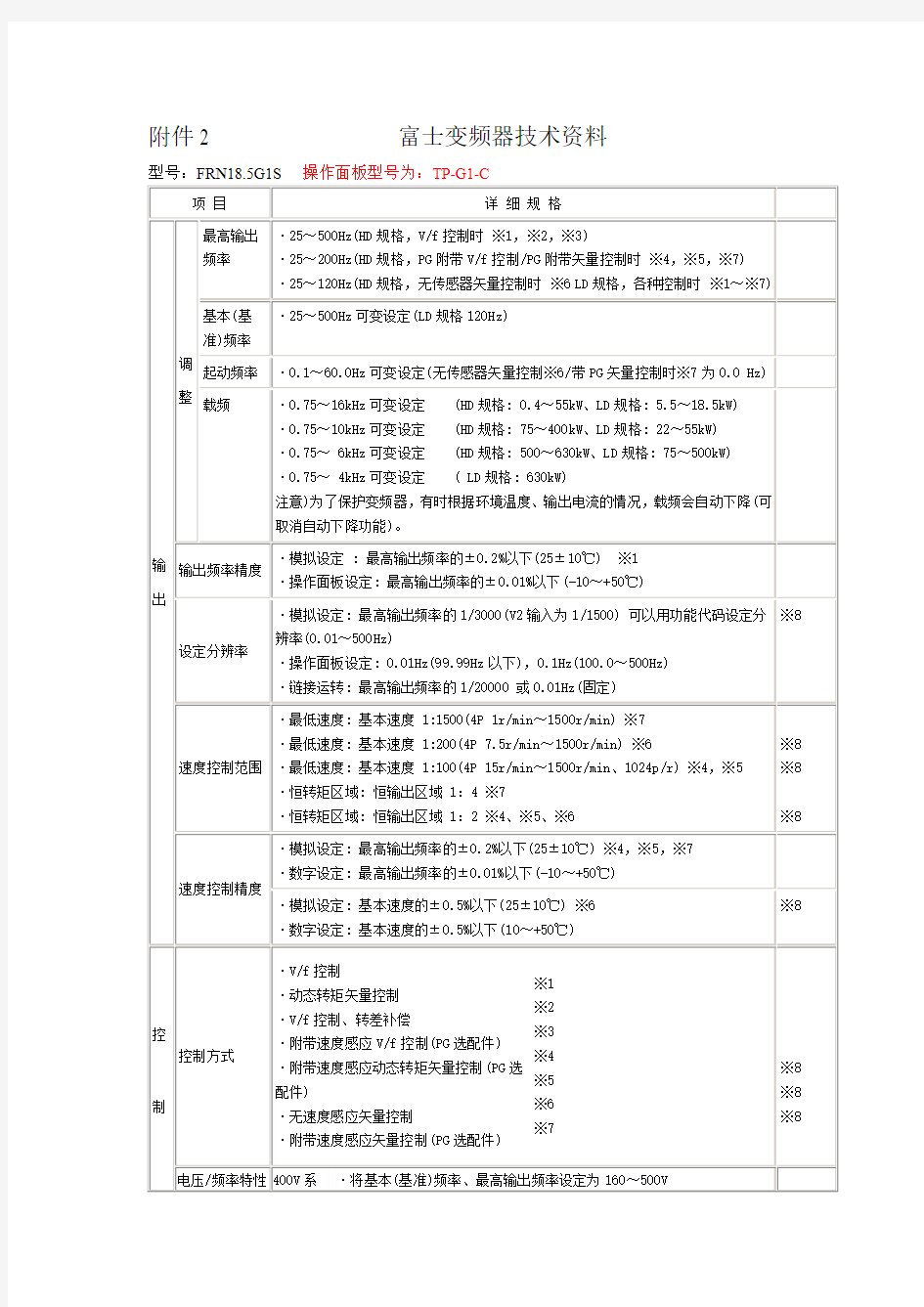 富士变频器技术资料