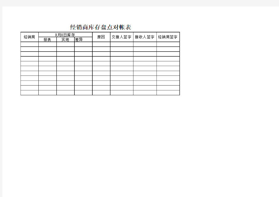 工作交接库存盘点表