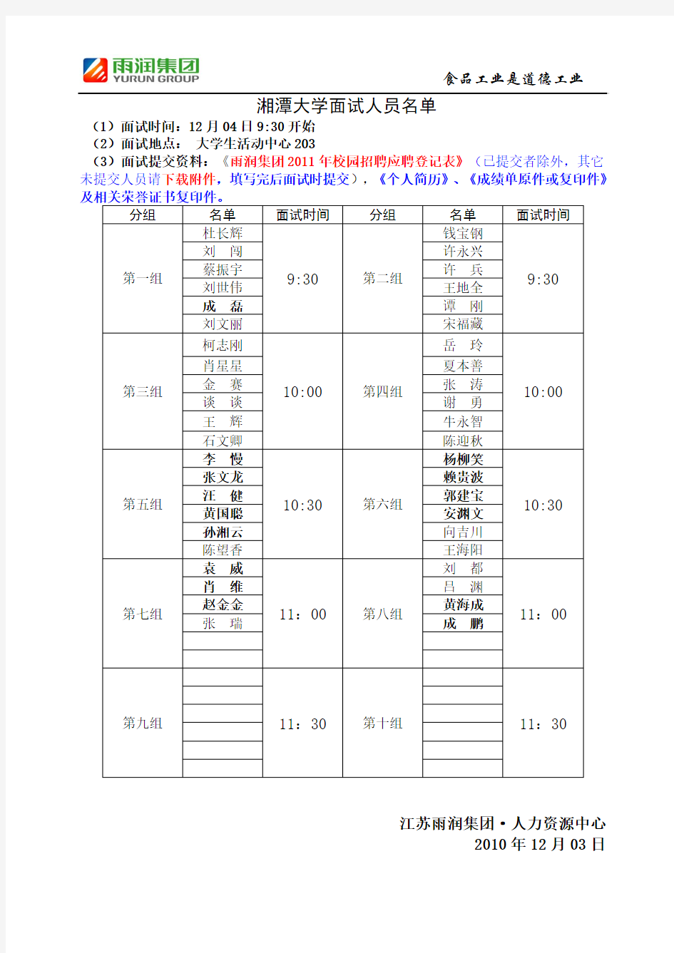 湘潭大学面试人员名单