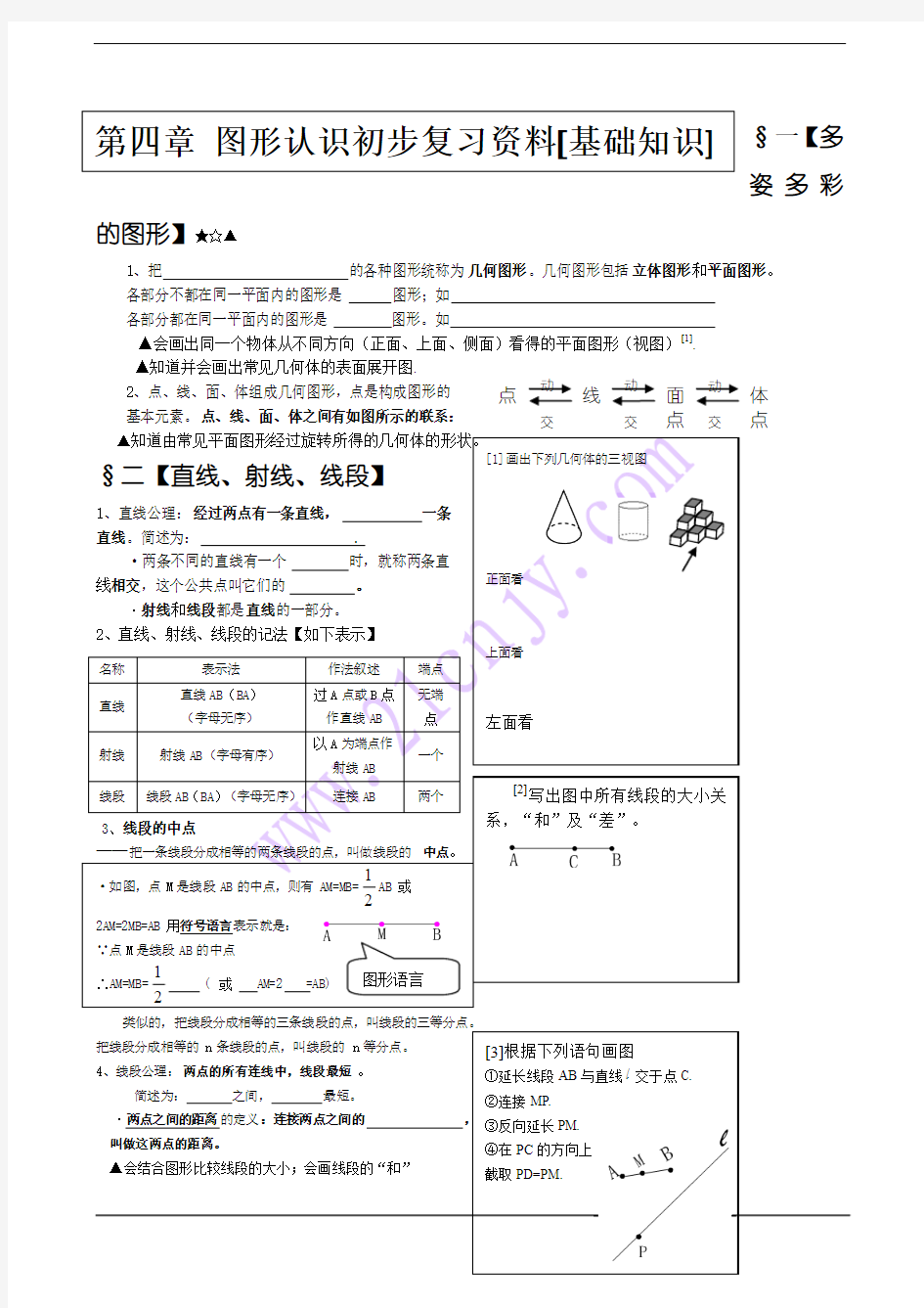 图形认识初步复习资料[基础知识]