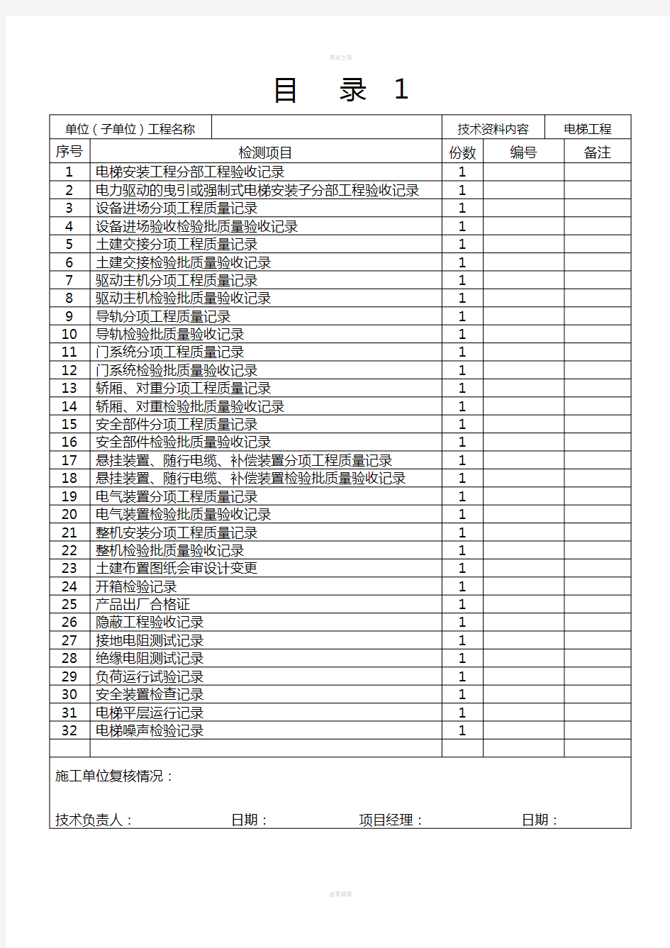 电梯全套资料