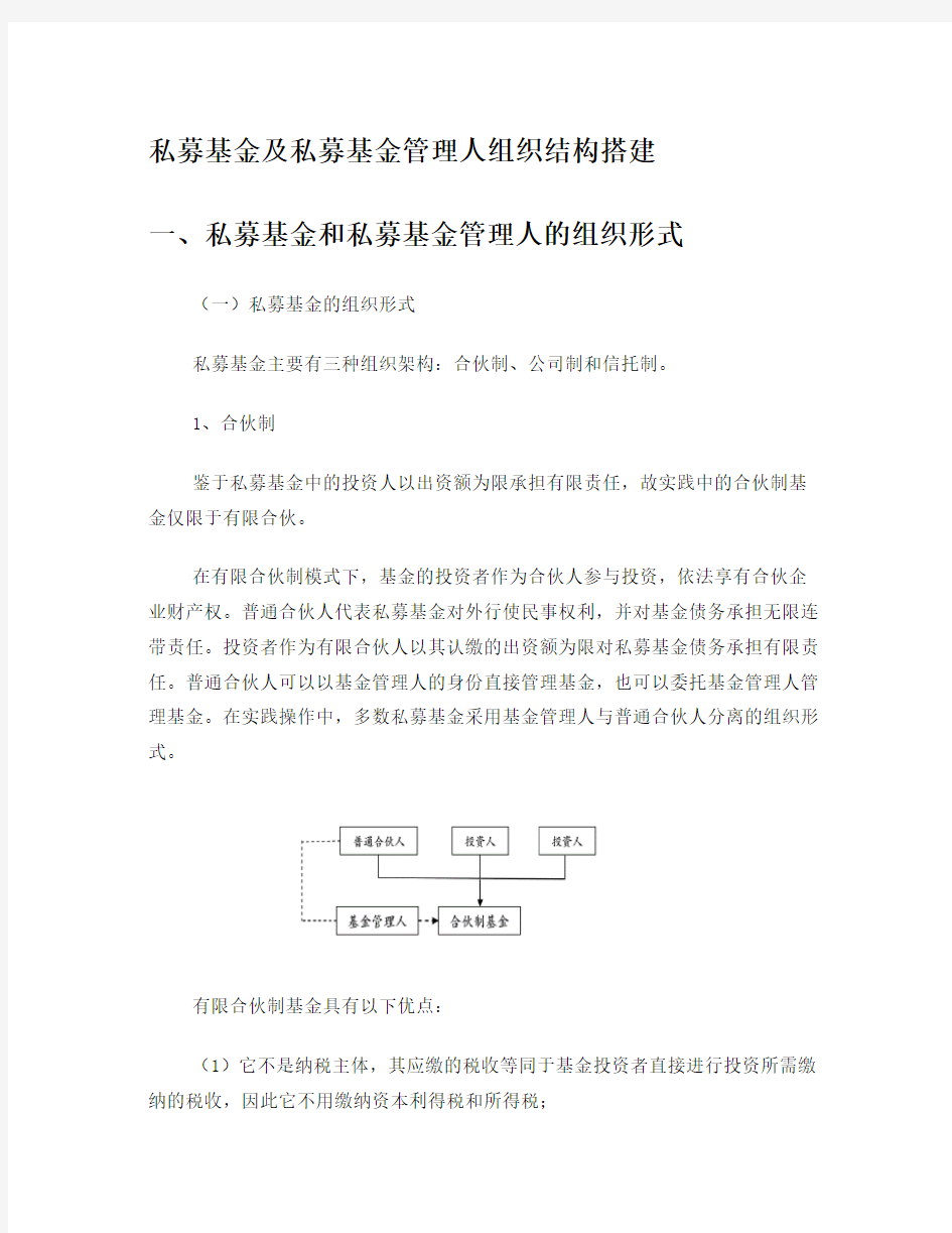 1私募基金及私募基金管理人组织结构搭建