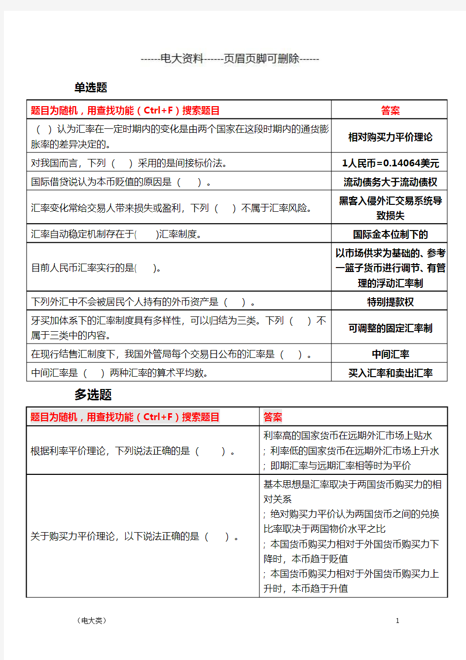 电大金融学第三章自测题答案-考试