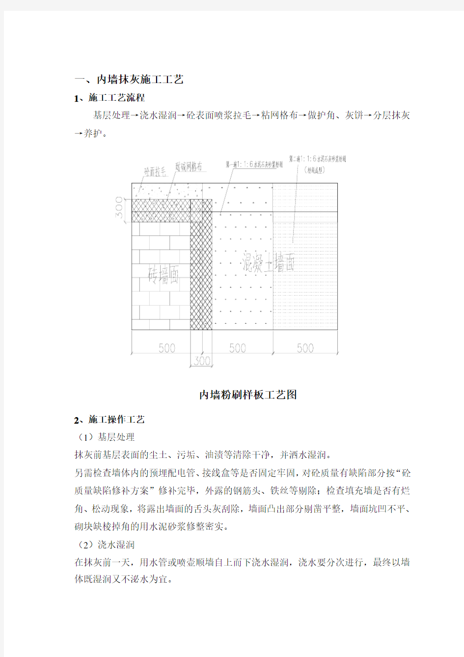 粉刷样板施工方案