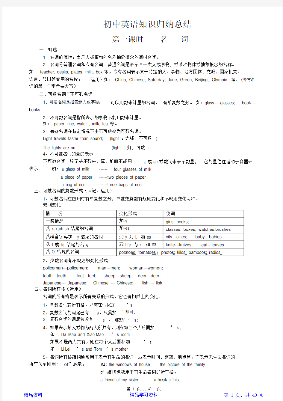 最完整初中7-9年级英语知识点归纳汇总(精华版)