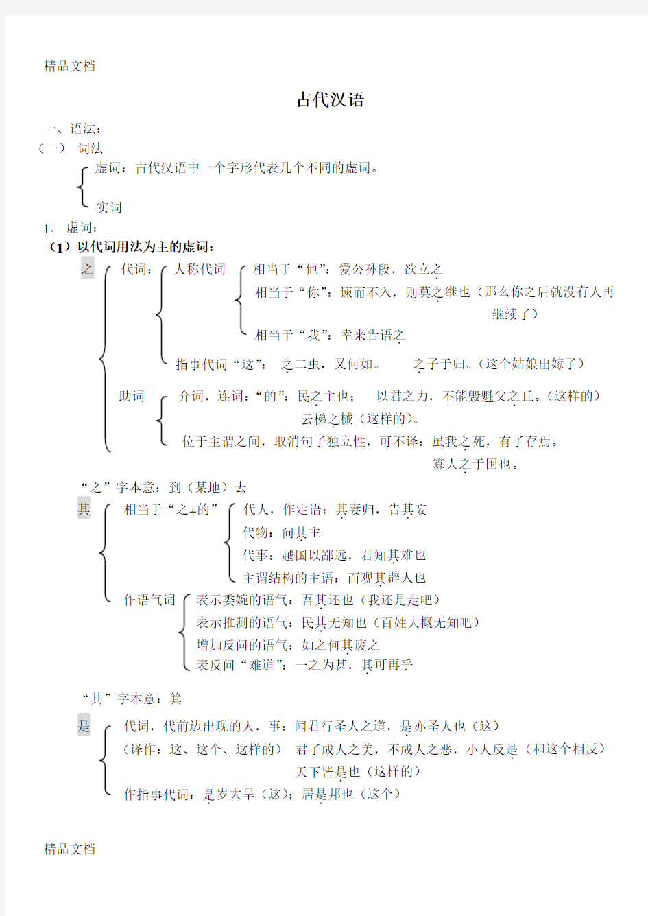 古代汉语虚词总结教学提纲