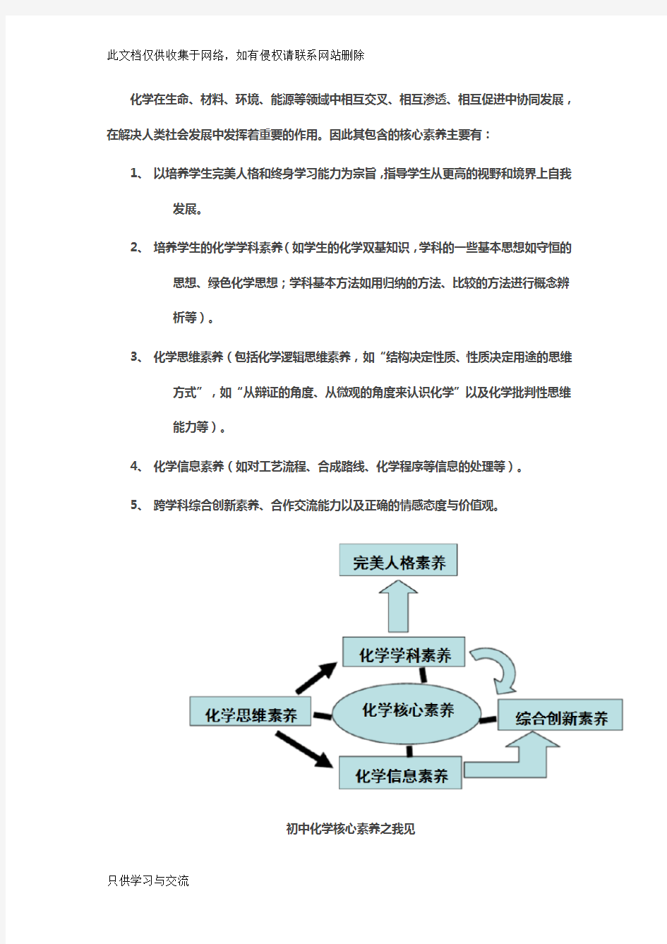 初中化学核心素养讲课教案