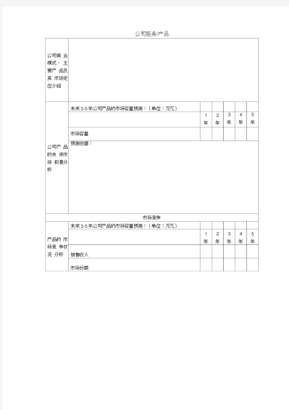 公司融资计划书样本