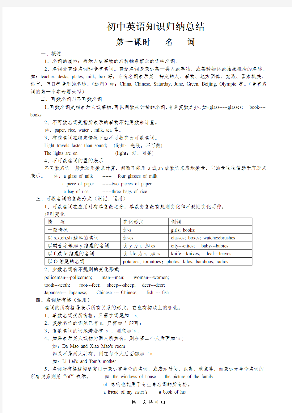 初中7-9年级英语知识点归纳汇总