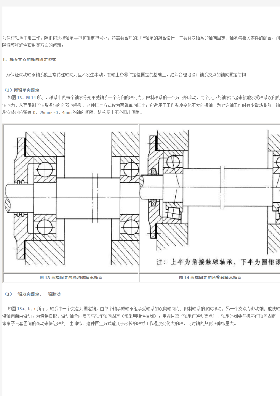 滚动轴承的组合结构设计