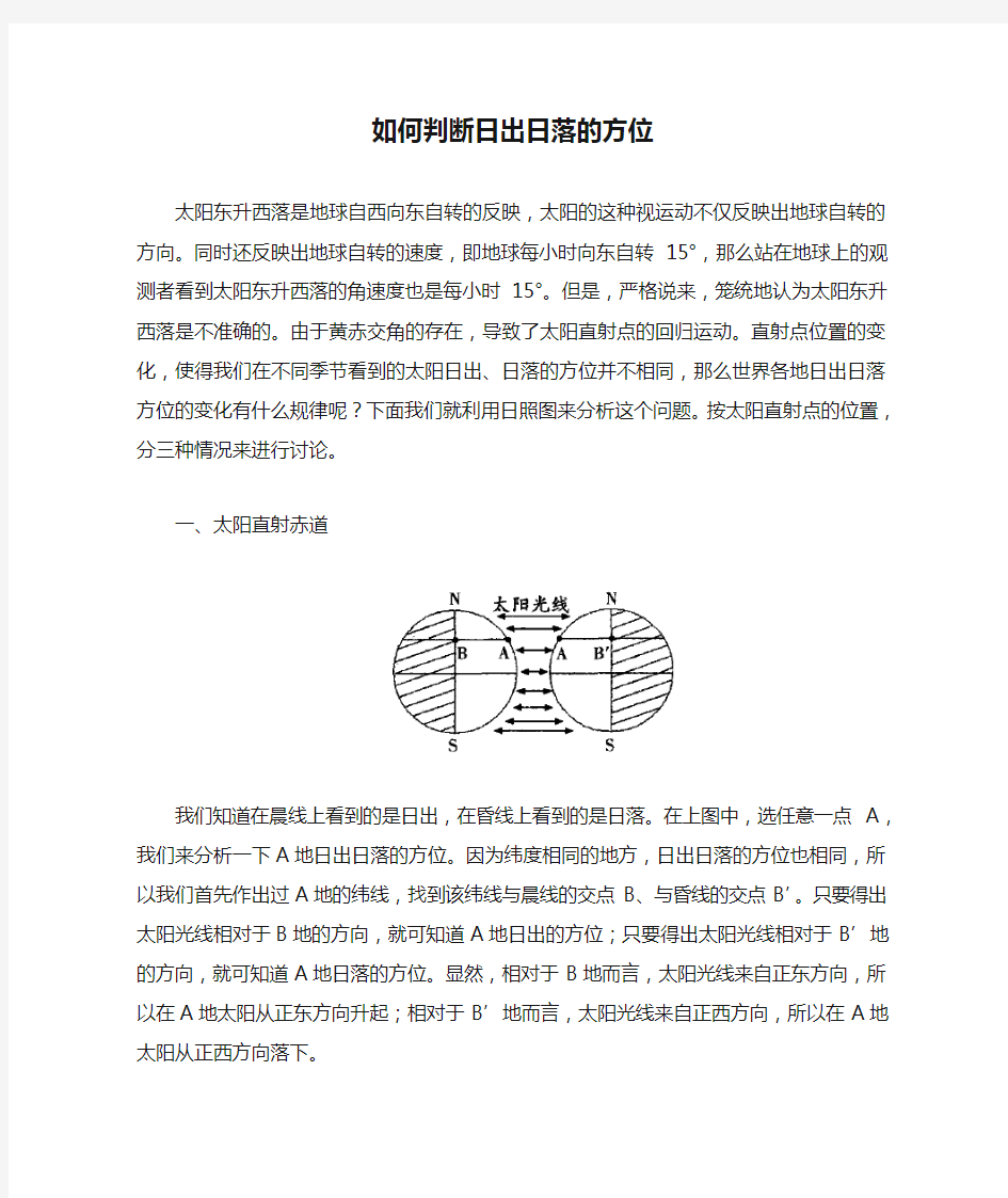 如何判断日出日落的方位