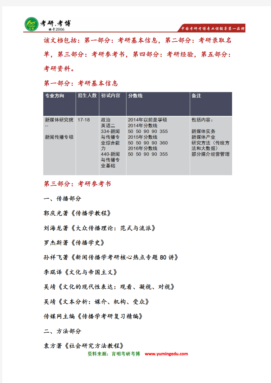 2016年北京大学新媒体研究院新闻传播专硕MJC考研新闻与传播基础参考书