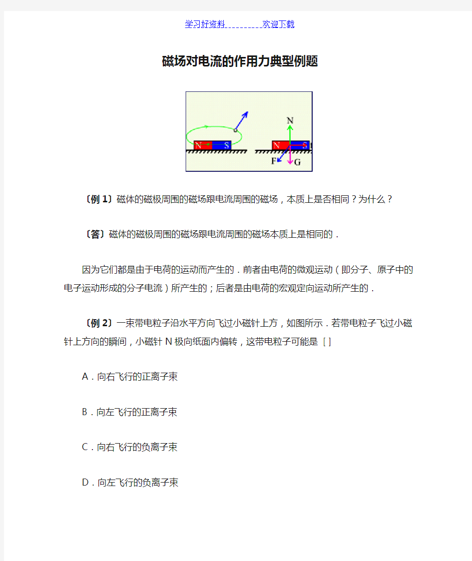 磁场对电流的作用力典型例题