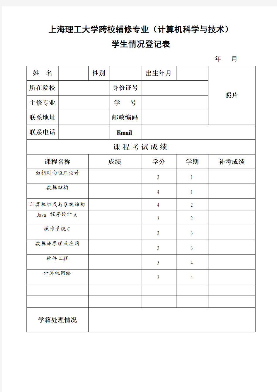 上海理工大学跨校辅修专业(计算机科学与技术)