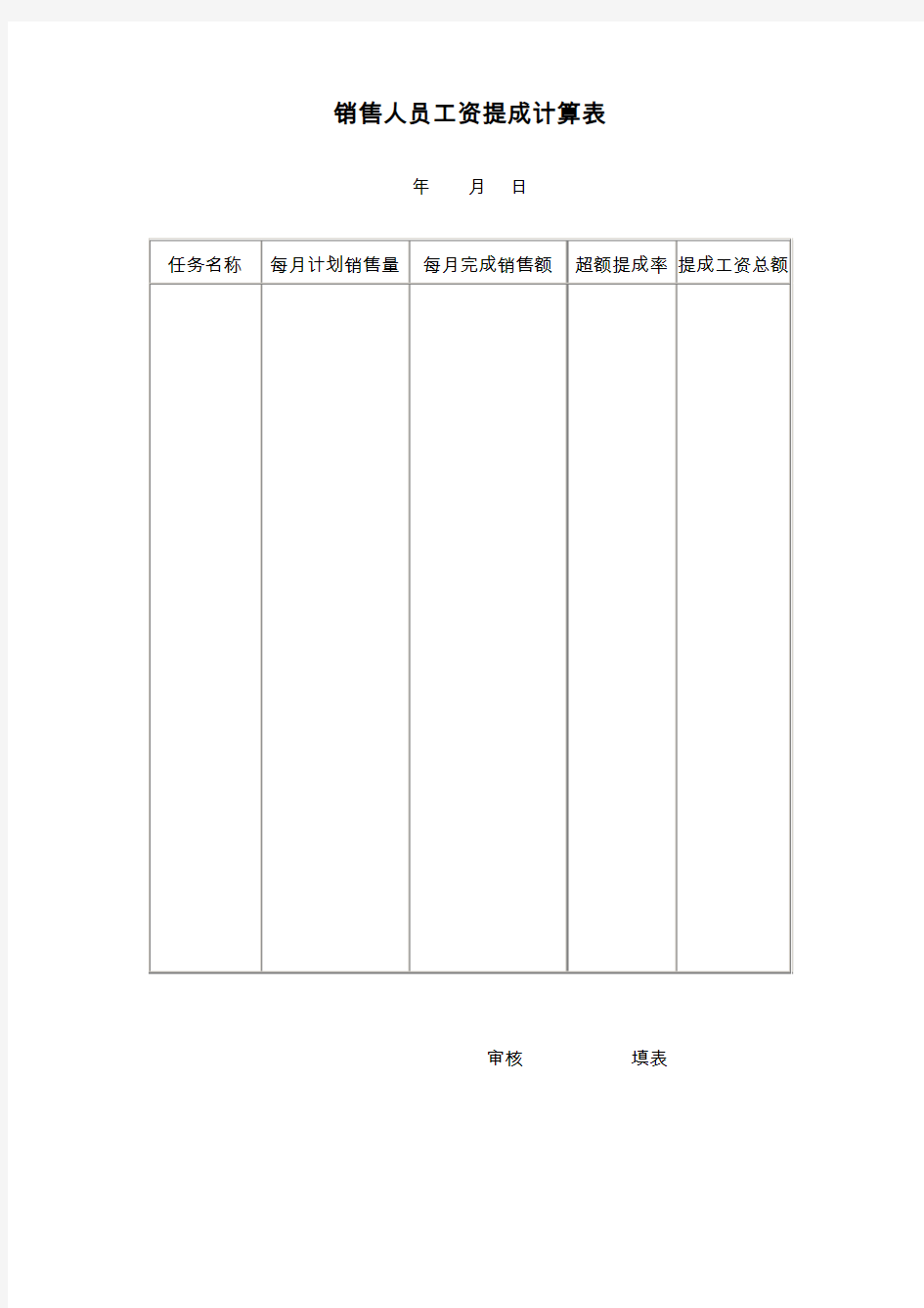 销售人员工资提成计算