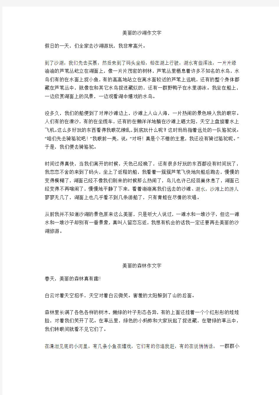 美丽的森林作文300字