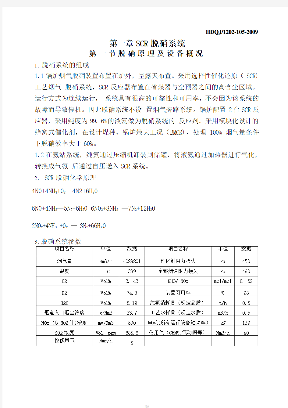 SCR脱硝系统运行操作规程