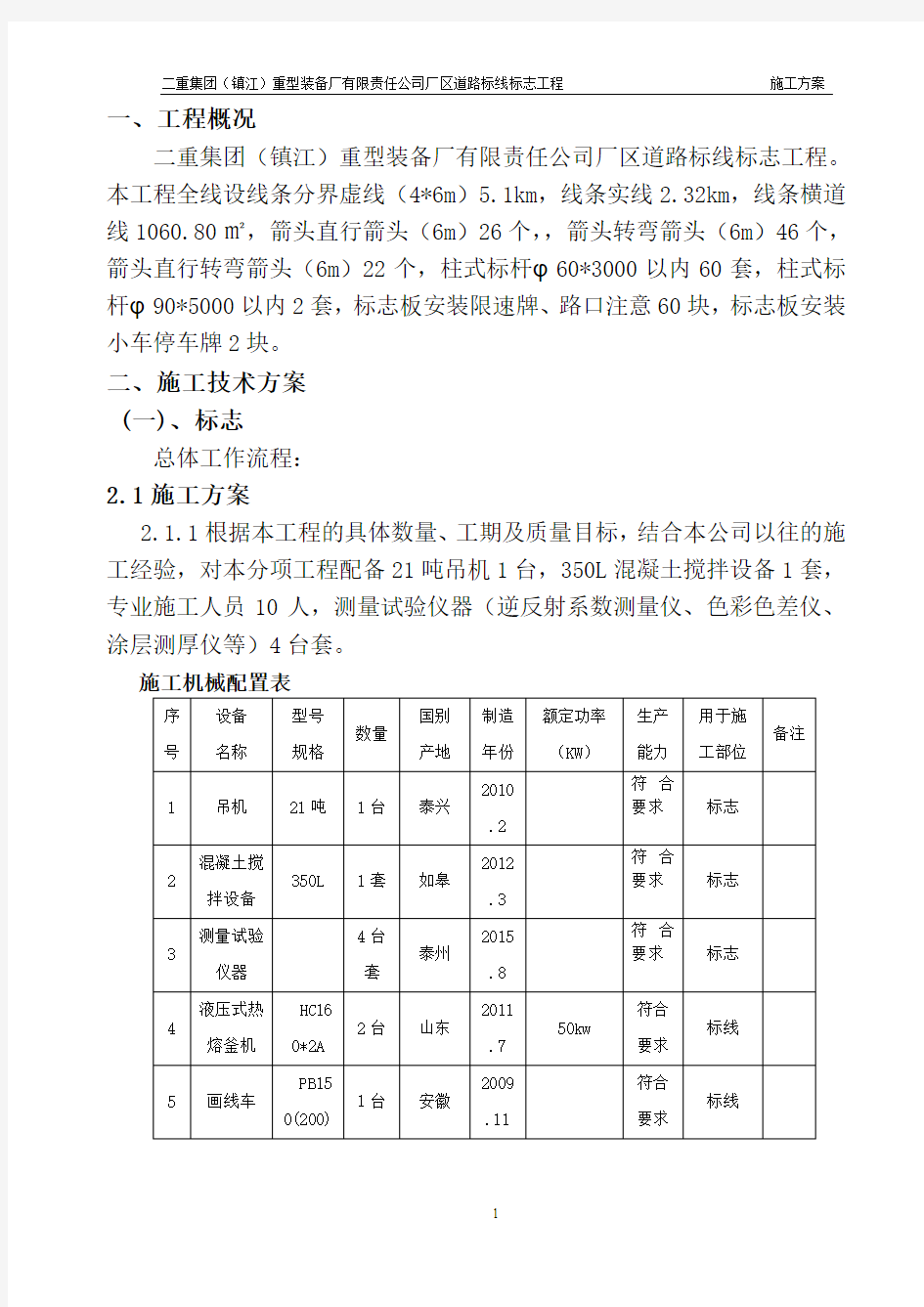 标志、标线施工方案(DOC)