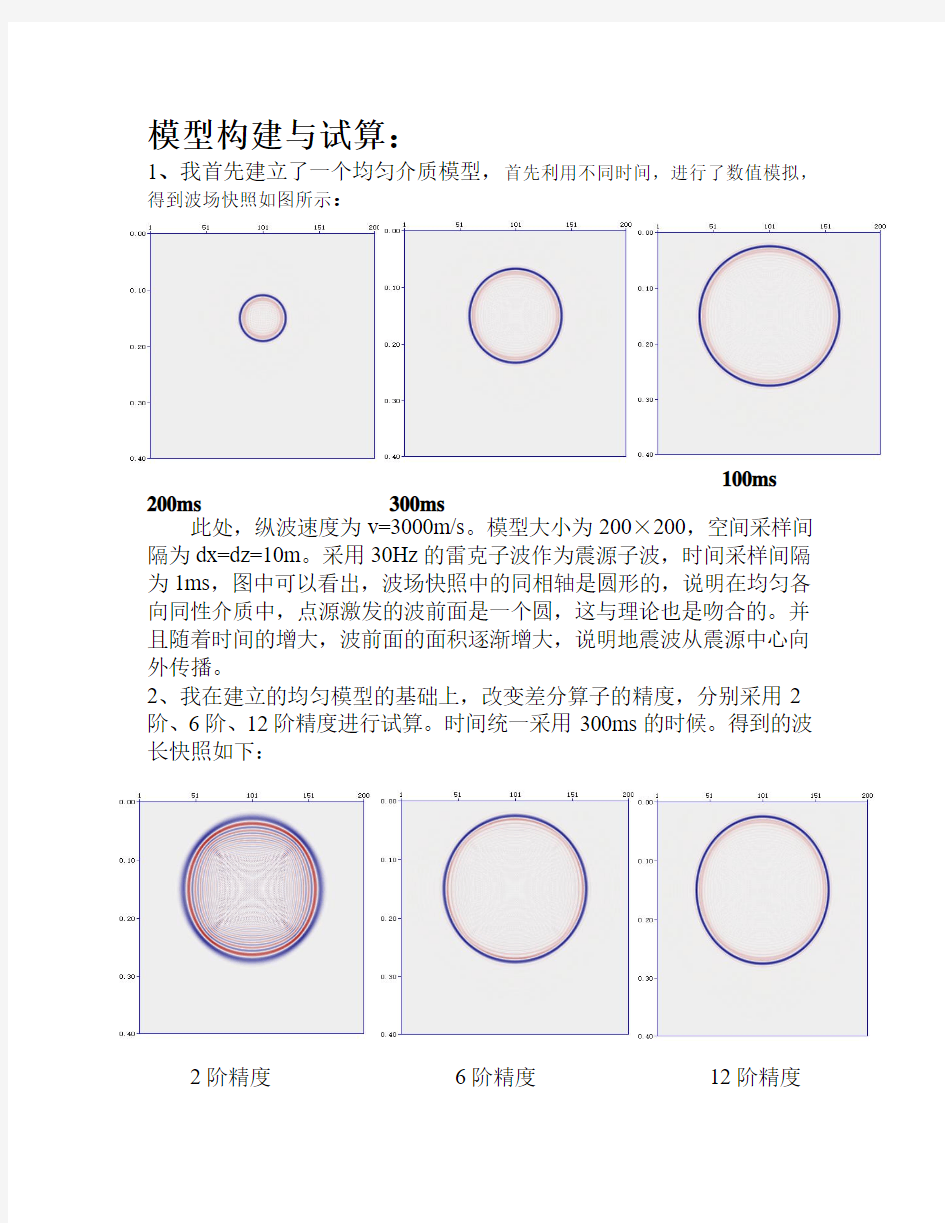 声波波动方程正演模拟程序总结