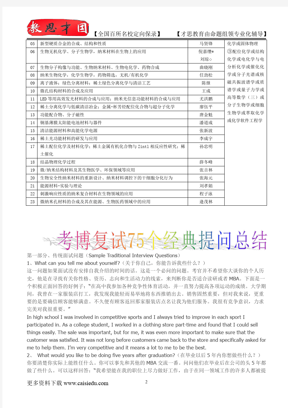 2014年中科院长春应化所博士研究生分析化学考博真题,真题解析,复试真题,真题笔记