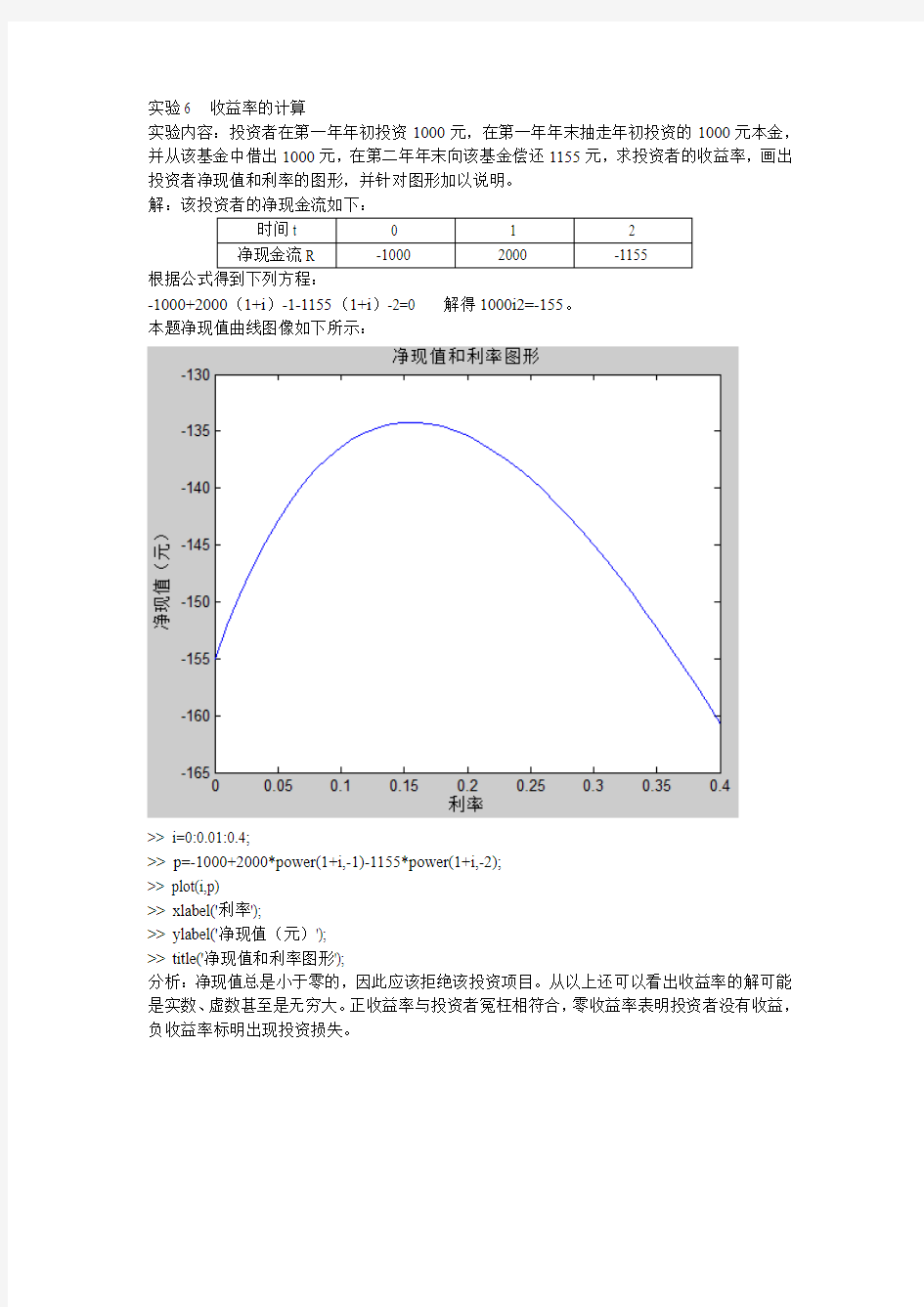 收益率的计算