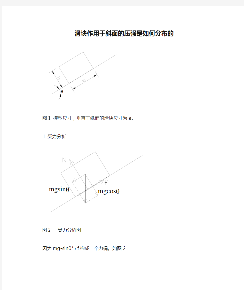 滑块作用于斜面的压强是如何分布的