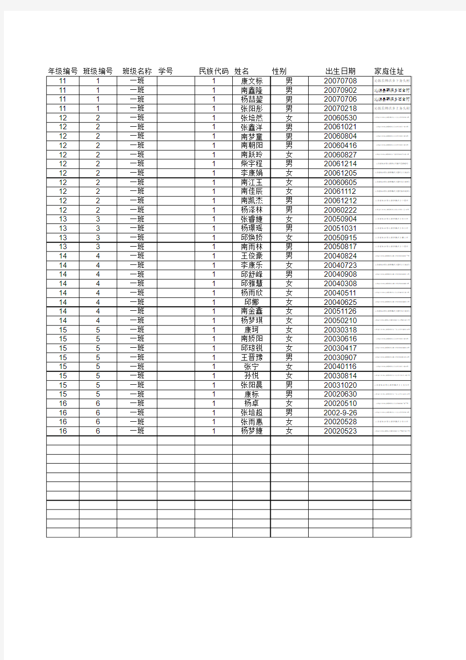 学校体测模版