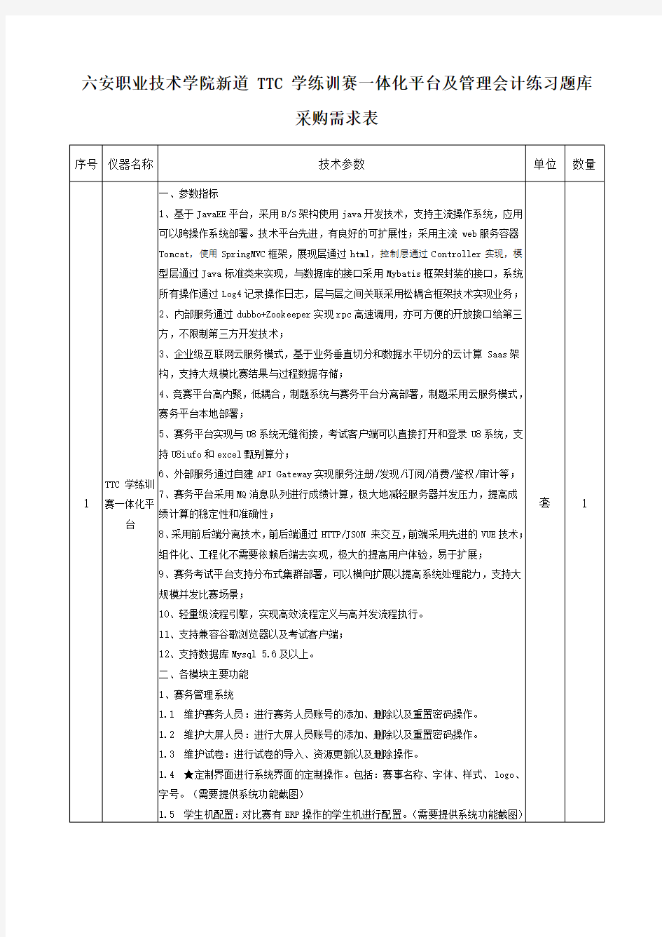 六安职业技术学院新道TTC学练训赛一体化平台及管理会计