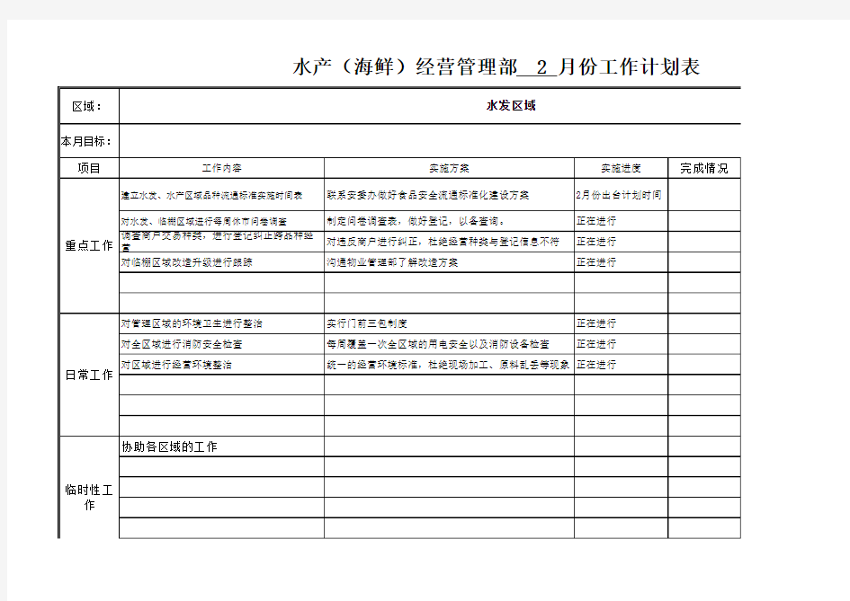 周工作计划表-模板