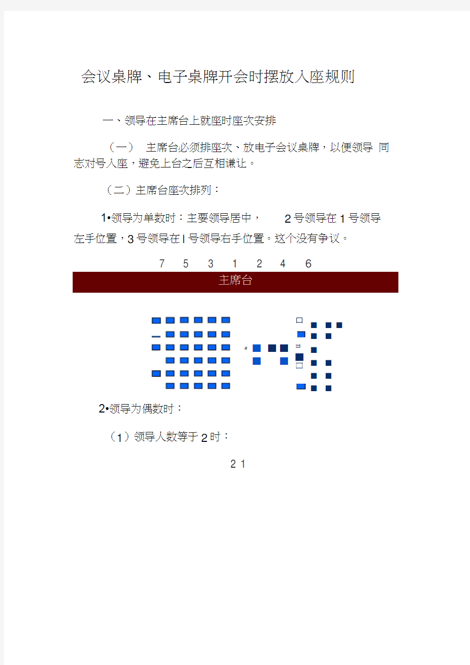 会议领导座次安排word精品