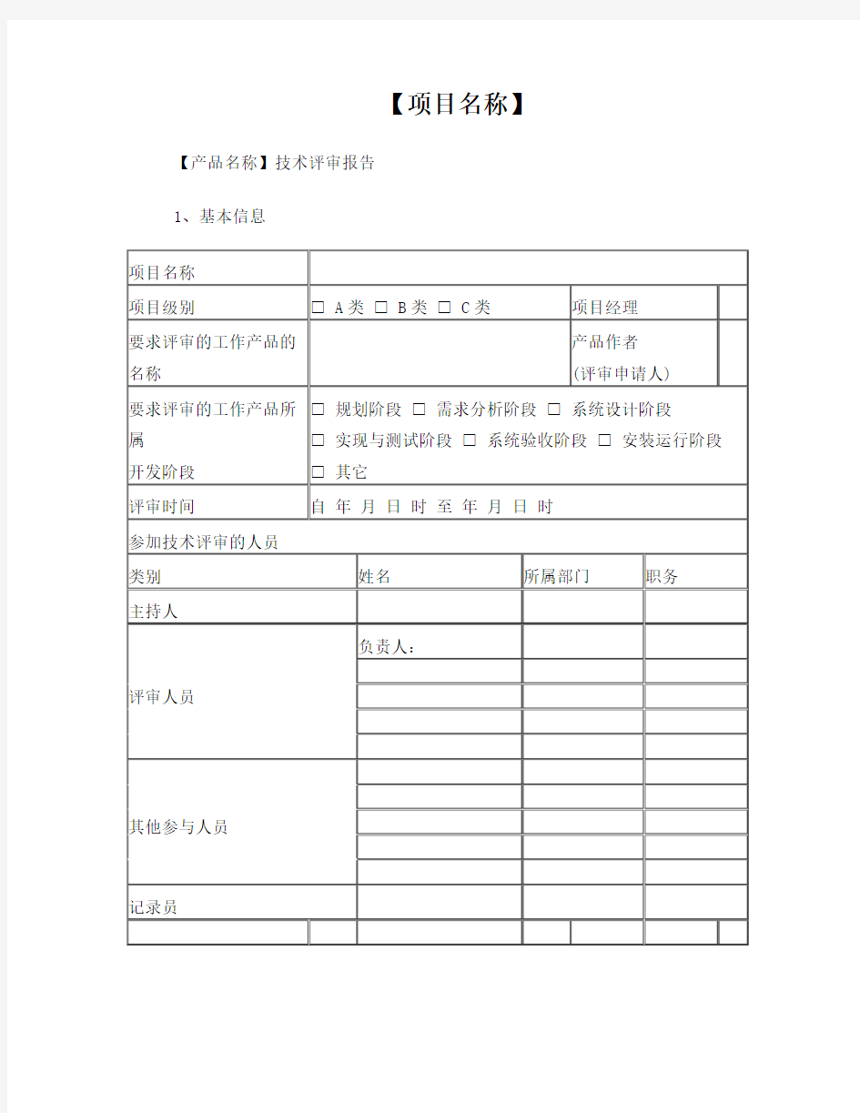 《技术评审报告模板》