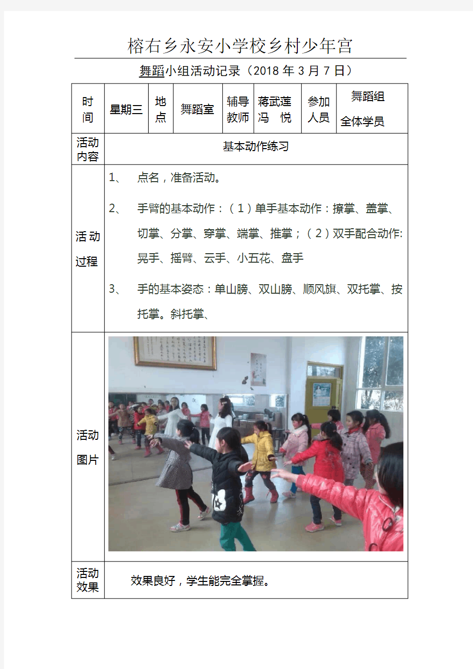 2017年秋期乡村少年宫舞蹈活动记录