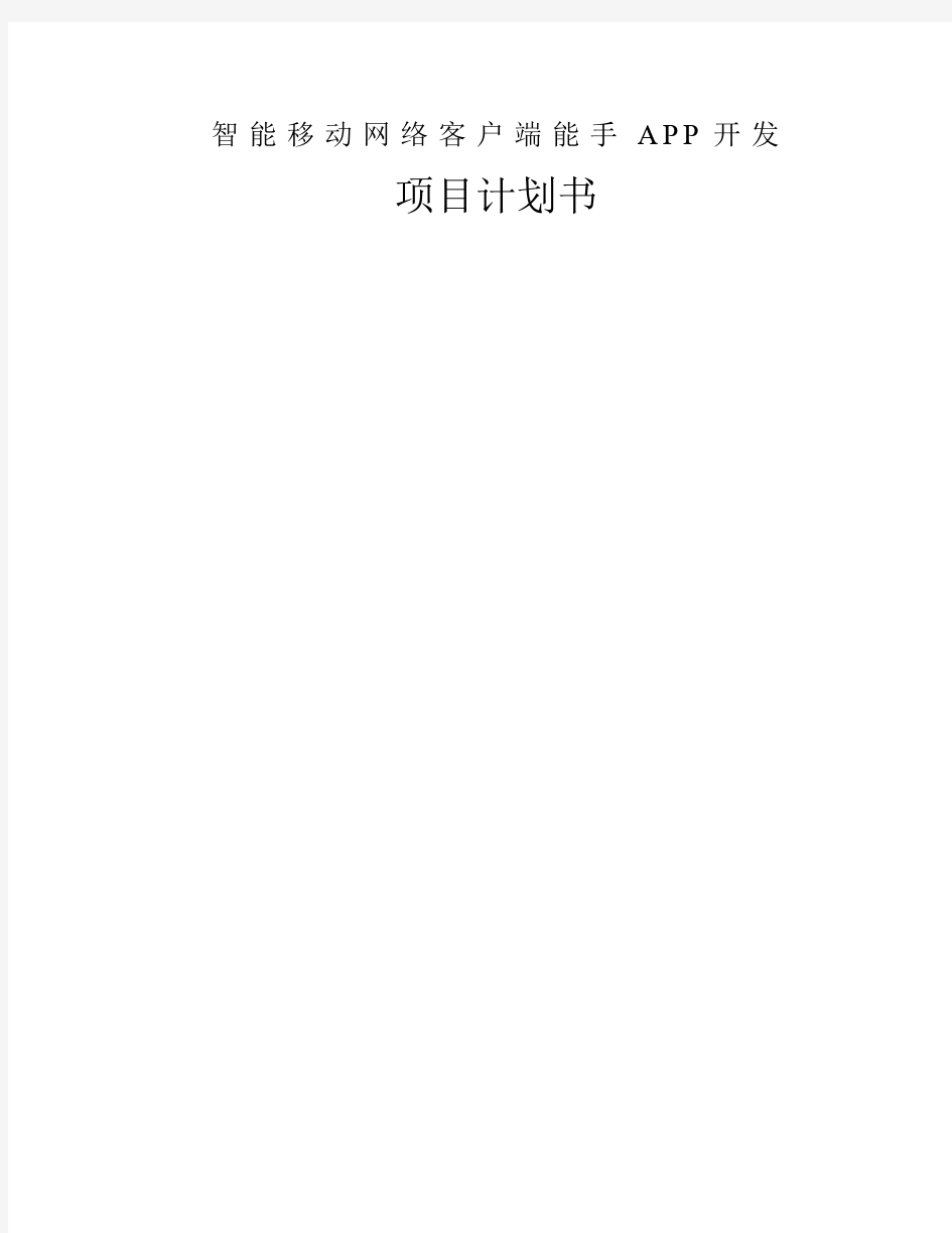 APP项目开发商业计划书