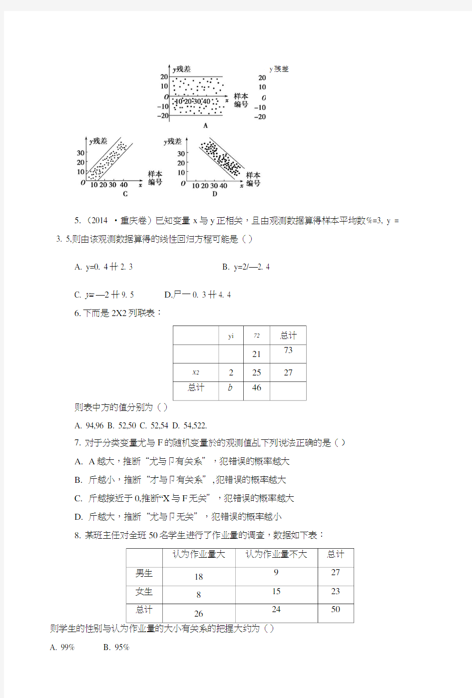 高二数学第一周周末练习题(文).doc
