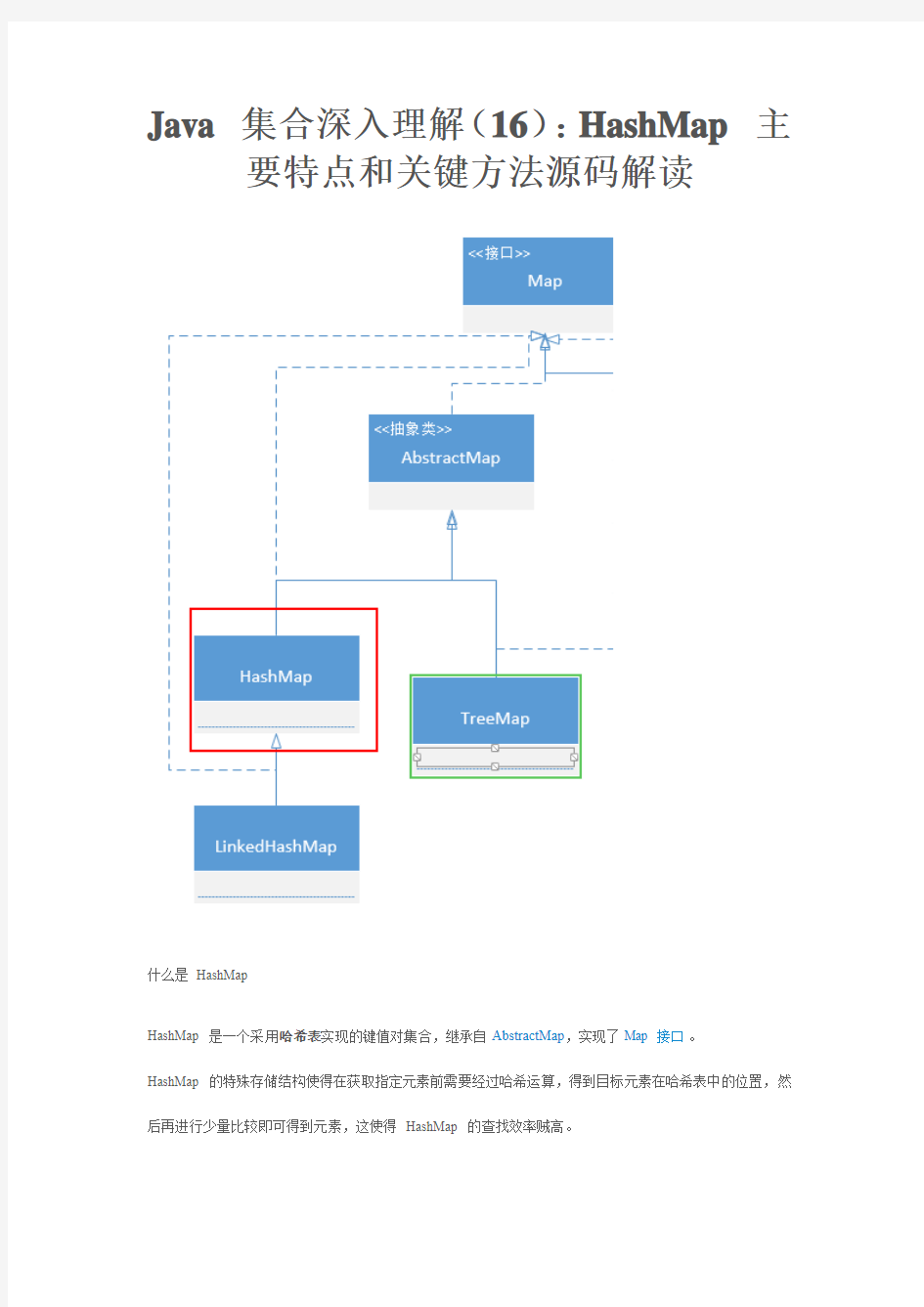 Java 集合深入理解(16)：HashMap 主要特点和关键方法源码解读