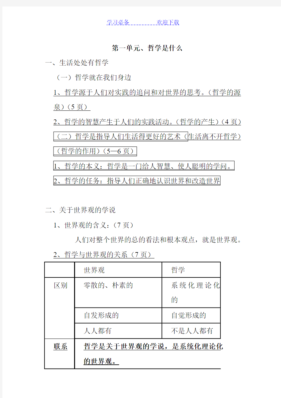 政治高考考纲中涉及的详细知识点