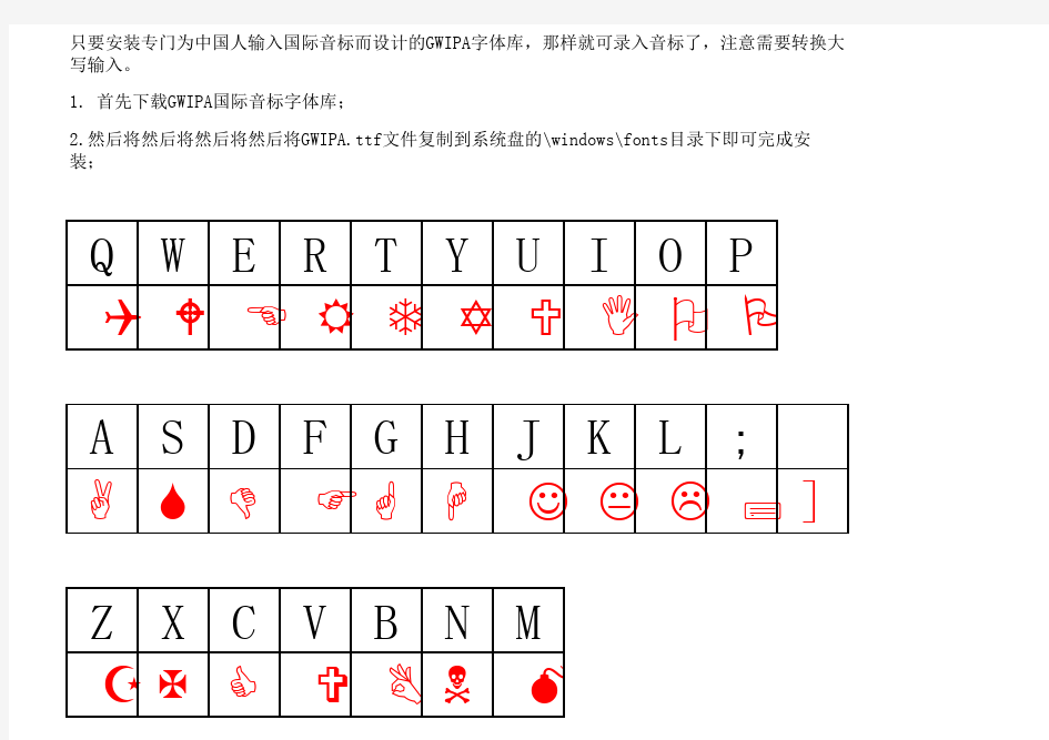 键盘格式英标对照表