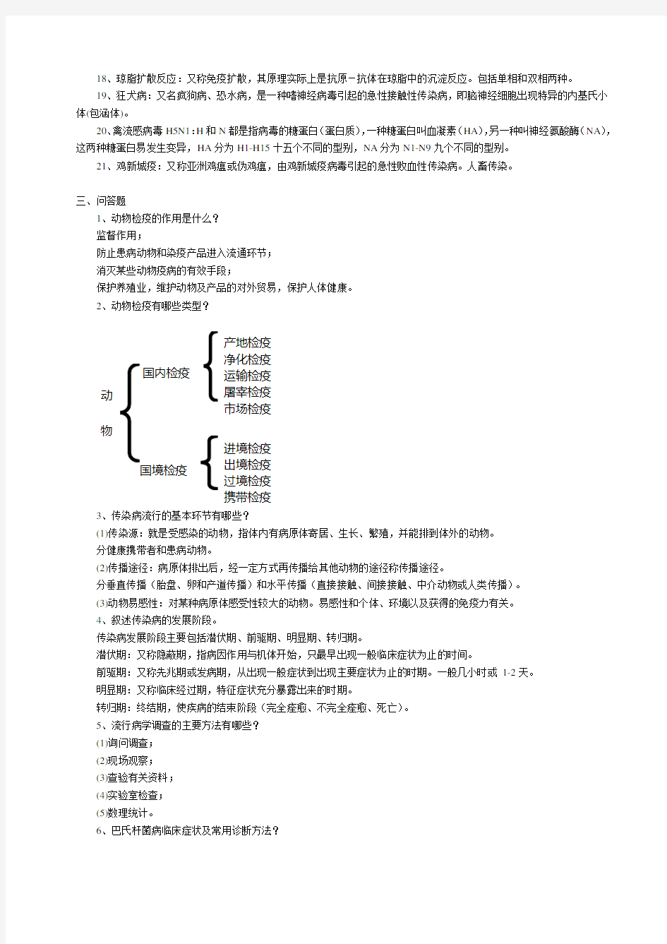 动物检疫试卷