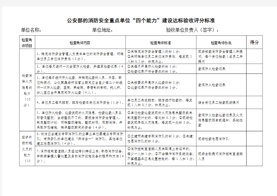 公安部的四个能力验收标准2010