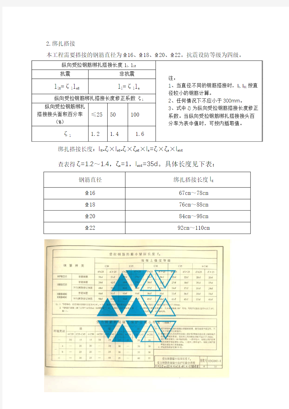 钢筋搭接长度计算方法