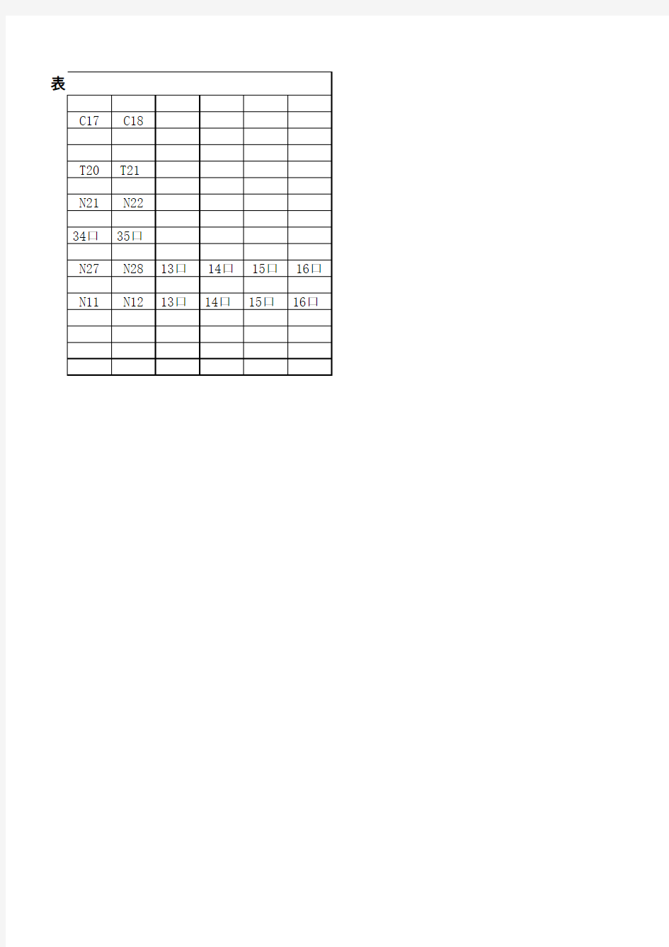 管理间配线架和交换机信息点对应表