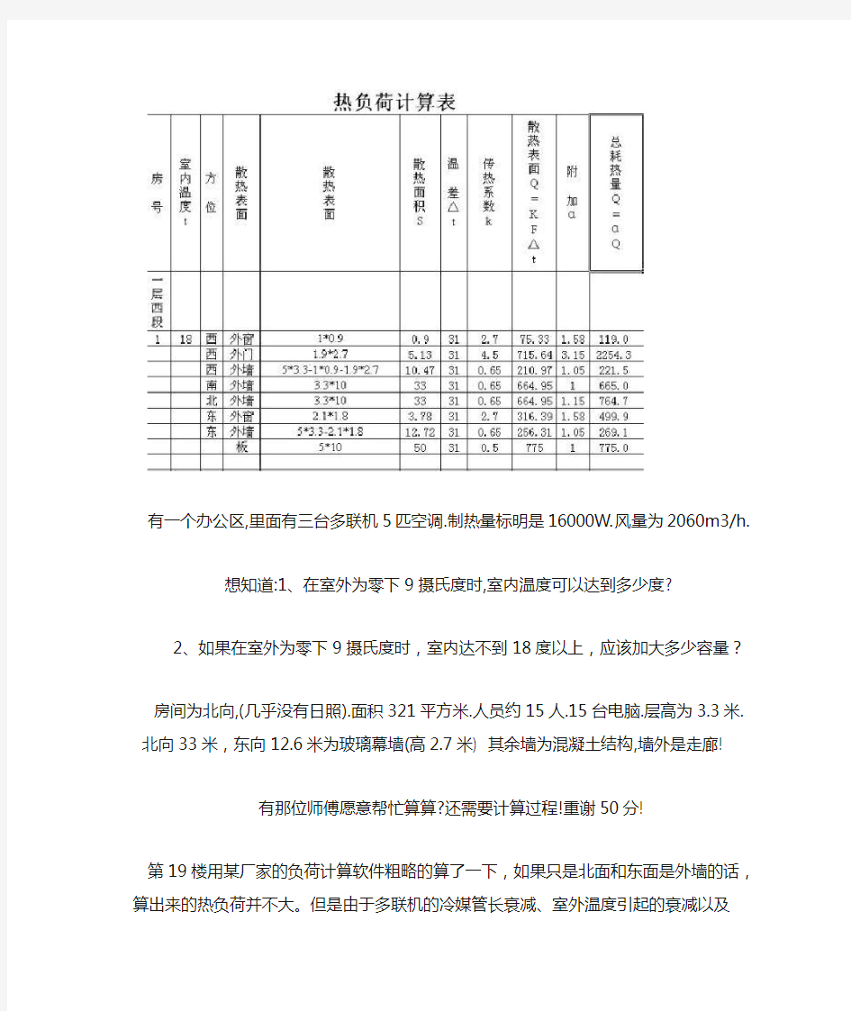 空调热负荷计算