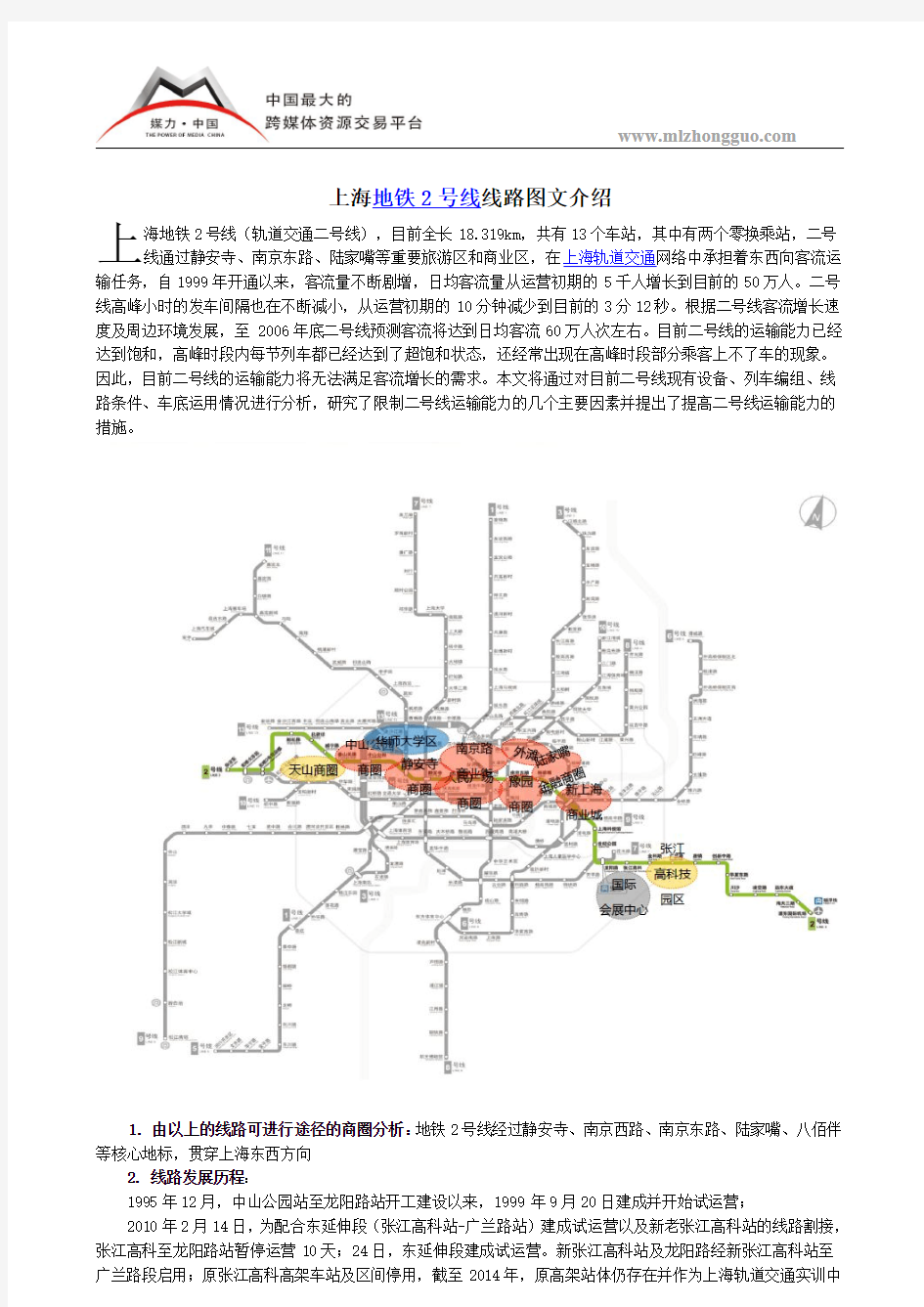 上海地铁2号线线路图文介绍