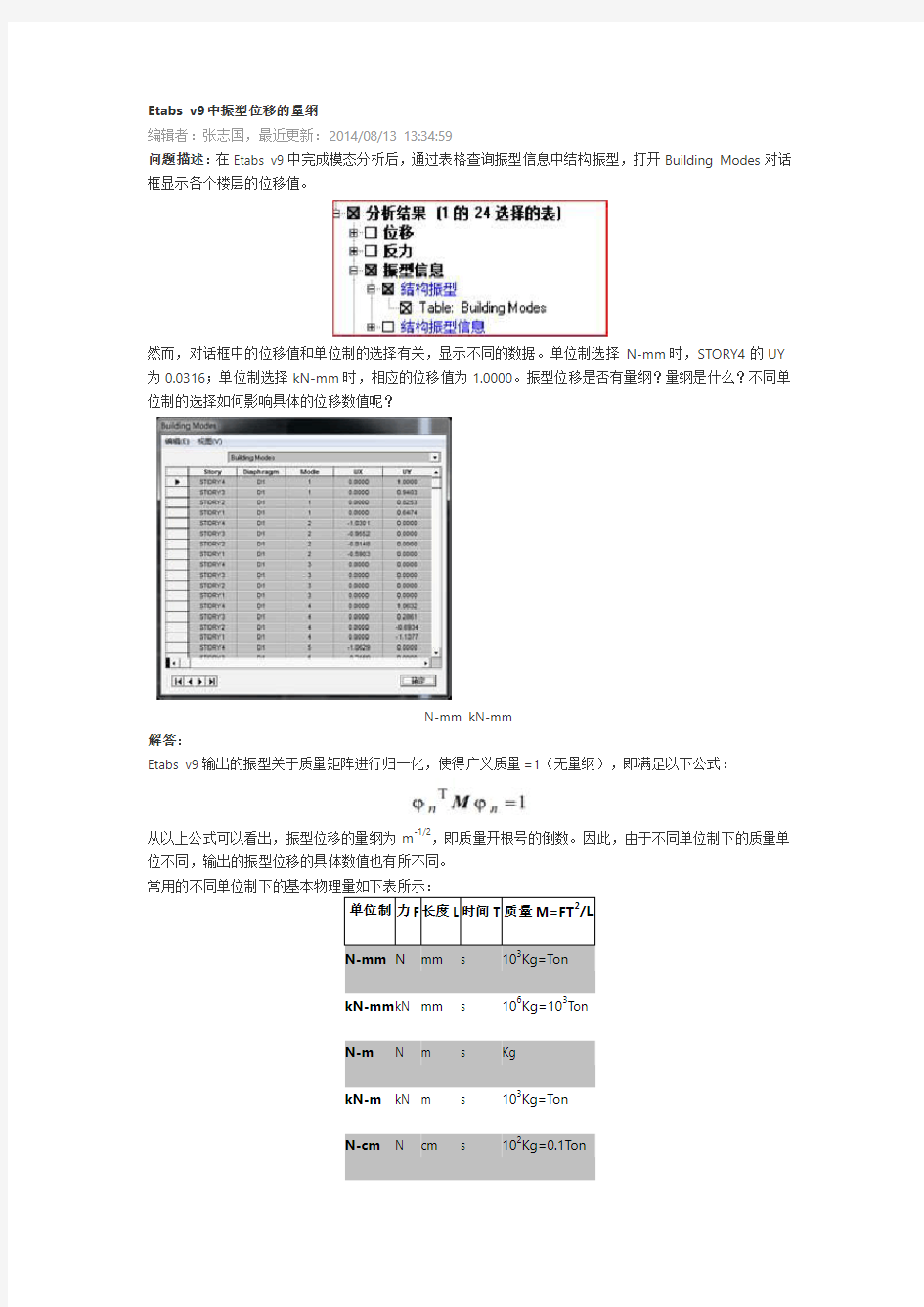 ETABS知识库