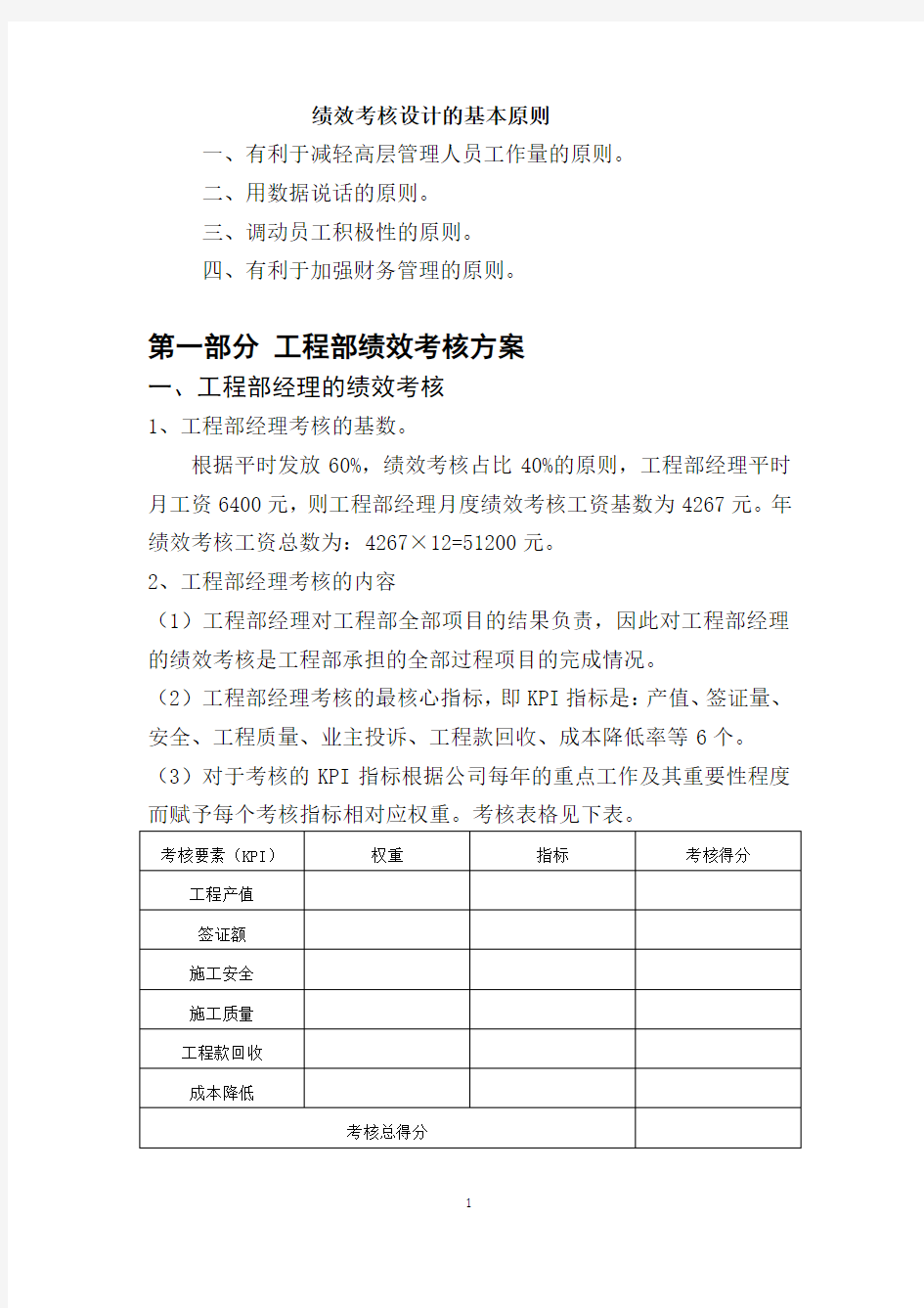 最新绩效考核方案