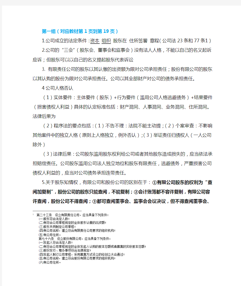 段波商经知150图配套背诵版之公司法合集