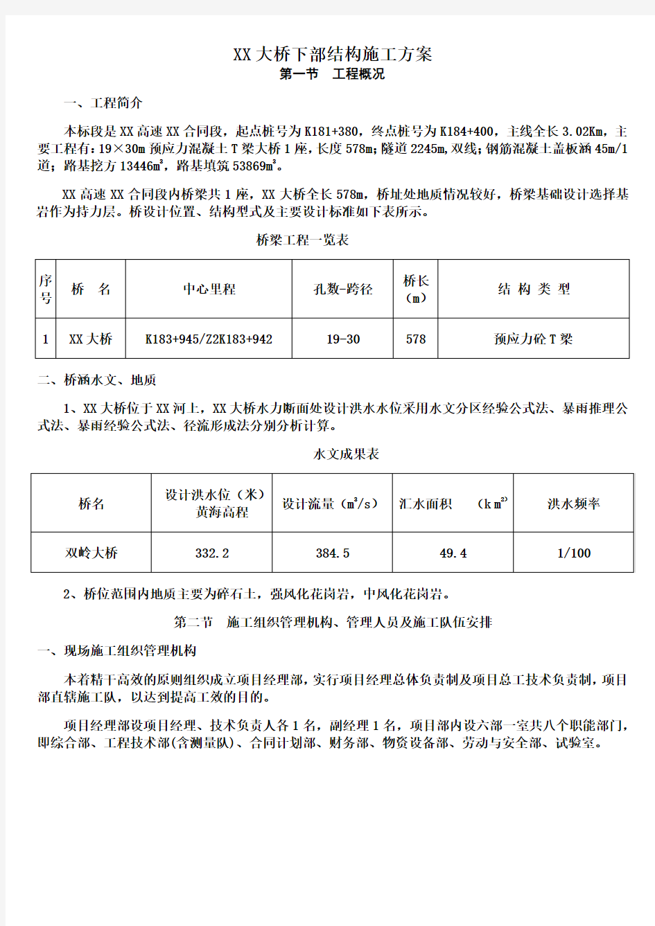 下部结构施工方案