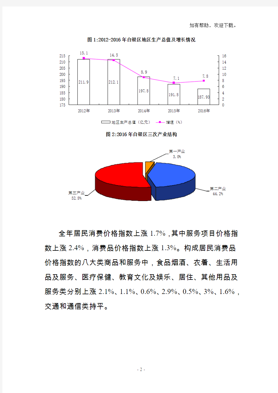 2019年白银白银区国民经济和社会发展统计公报