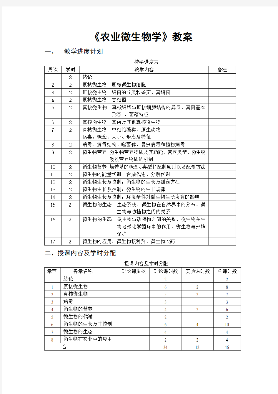 农业微生物学教案