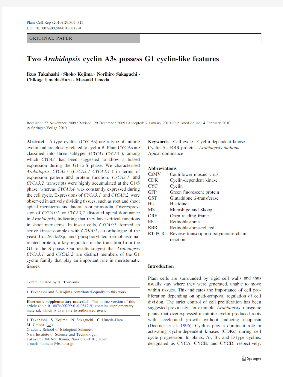 Plant Cell Reports, 2010, Volume 29, Number 4, Pages 307-315